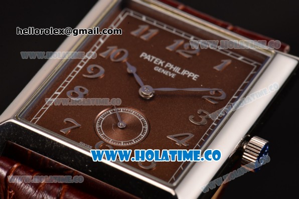 Patek Philippe Gondolo Miyota 1L45 Quartz Steel Case with Coffee Dial and Arabic Numeral Markers - Click Image to Close